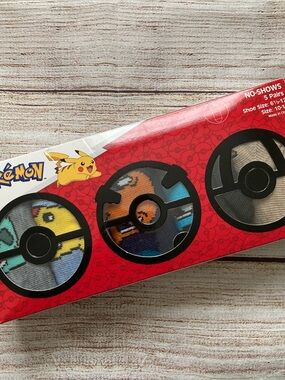 Pokemon No-Show 5 Pack Character Socks NIB